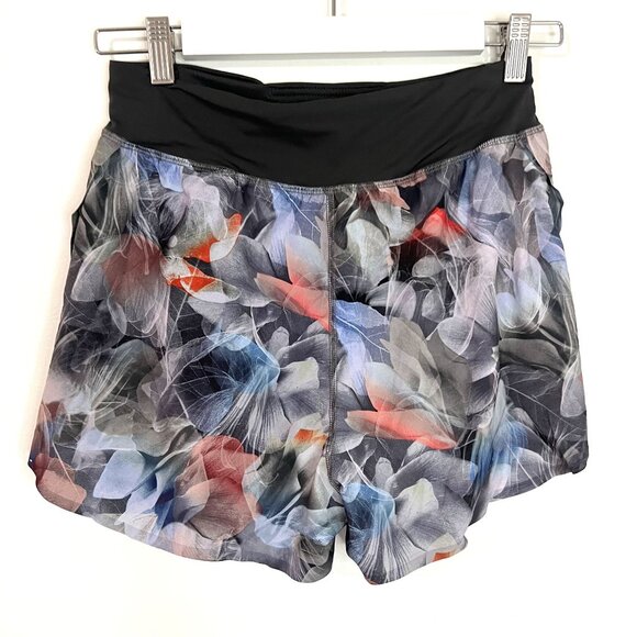 LULULEMON Blue Floral Fast and Free Reflective High-Rise Classic-Fit Short 3" Si - Picture 4 of 8